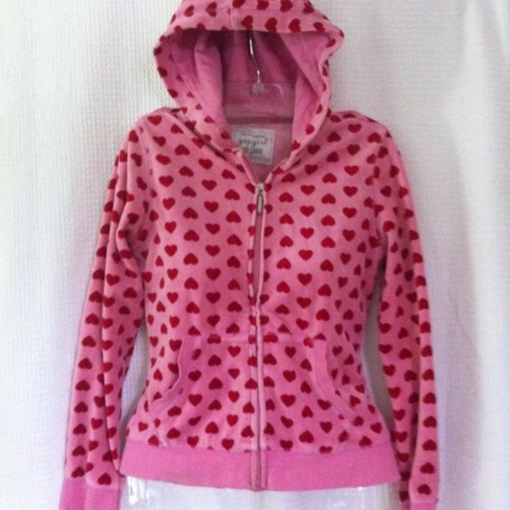 SEARCHING: Gap Girls Velour hearts jacket hoodie